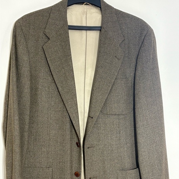 J. Crew Suit Size 40 Long Pea Color Wool Pleaded Front Straight Leg 32X30 Pants - Picture 1 of 9